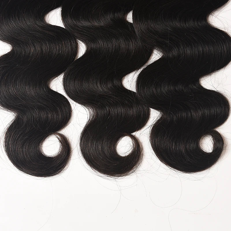 Aliafee Hair Lot de 3 extensions de cheveux malaisiens ondulés #T1B/27/couleur naturelle 8"-30" 100 % cheveux humains non-Remy Body Wave