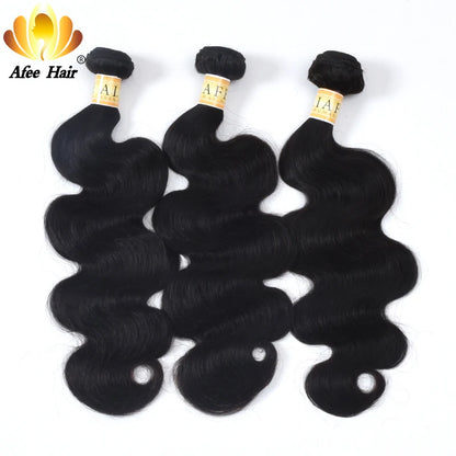 Aliafee Hair Lot de 3 extensions de cheveux malaisiens ondulés #T1B/27/couleur naturelle 8"-30" 100 % cheveux humains non-Remy Body Wave