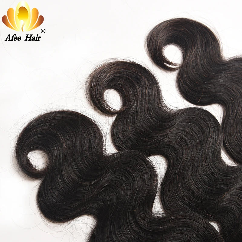 Aliafee Hair Lot de 3 extensions de cheveux malaisiens ondulés #T1B/27/couleur naturelle 8"-30" 100 % cheveux humains non-Remy Body Wave