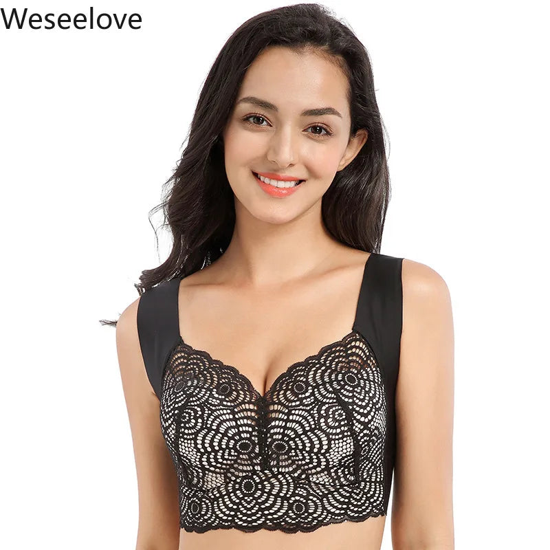 Weseelove Soutien-Gorge Push Up sous-vêtements sans couture grande tasse Femme Ice Up Soutien-Gorge rouge froncé Soutien Gorge Femme 2020 meilleure vente X09-4