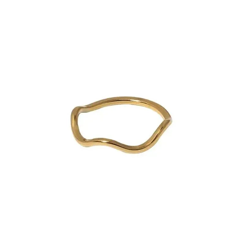 Bague en plaqué or pour femme, nouvelle série classique, créative, géométrique, vague, simple, ronde, petite, design, charme simple, haute joaillerie