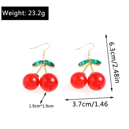 Aihua Fashion Big Statement Boucles d'oreilles en cristal cerise pour femmes Boucles d'oreilles pendantes de haute qualité Bijoux pour la Saint-Valentin